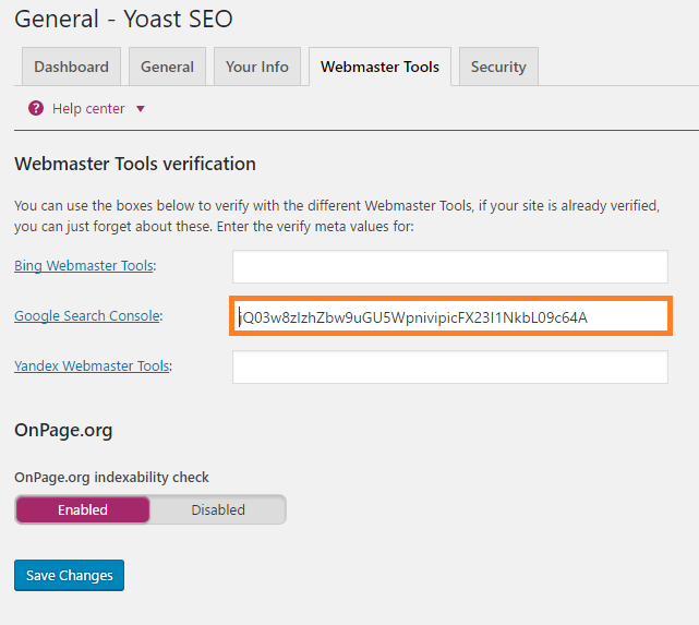 GSC add html tag to yoast seo gsc-add-html-tag-to-yoast-seo