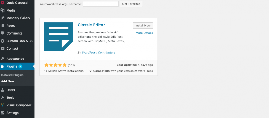 Classic Editor Disable Gutenberg Editor in WordPress 5.0