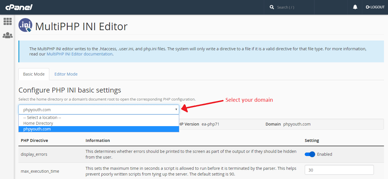 Select your domain Select your domain