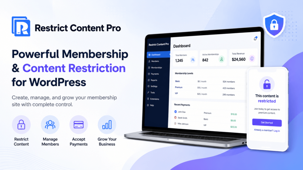 Restrict Content PRO Restrict Content PRO wordpress membership plugin