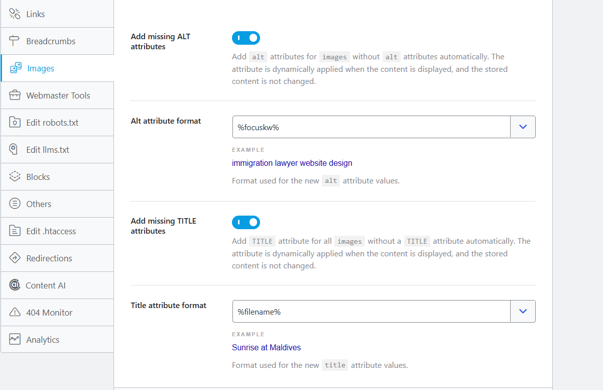 Automated Image SEO automated image rank math seo features