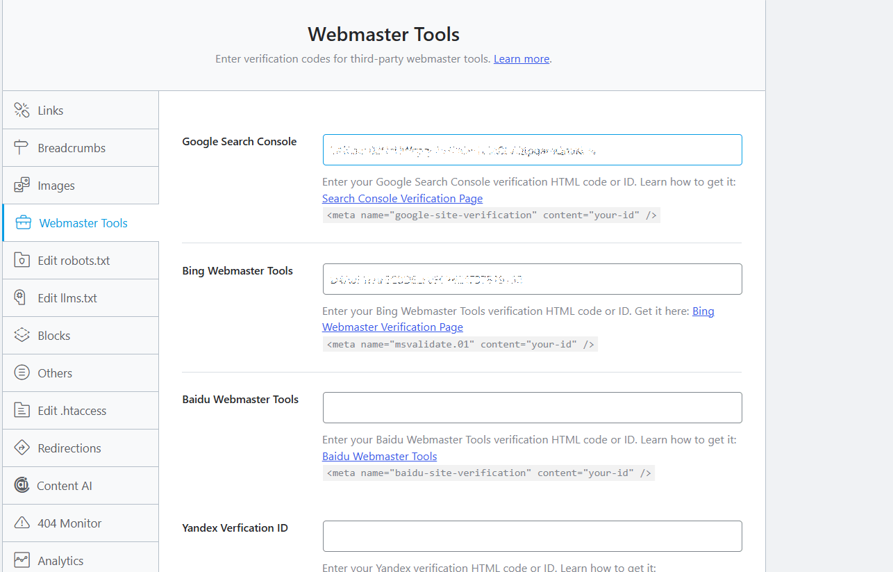 Search Console search console and multiengine verification rank math seo features