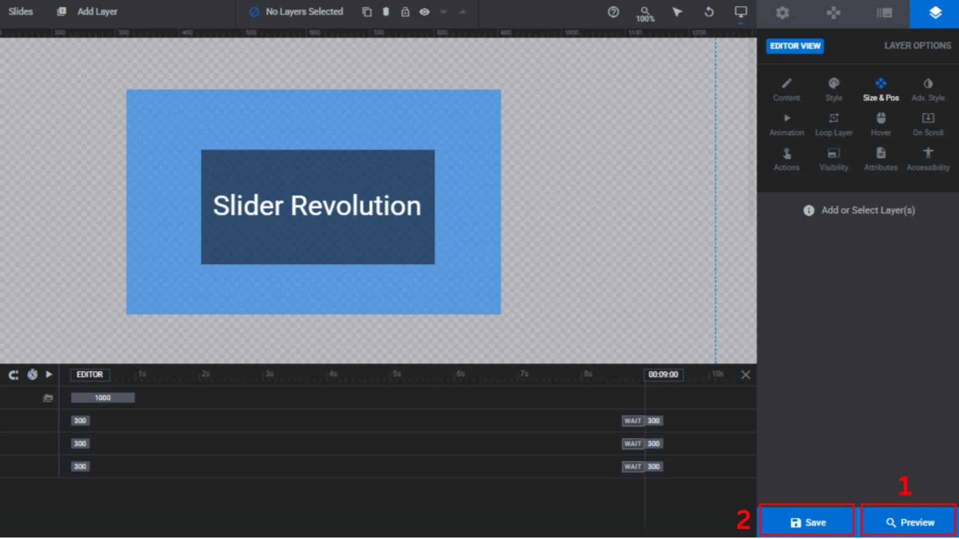 slider revolution step 7 module editor