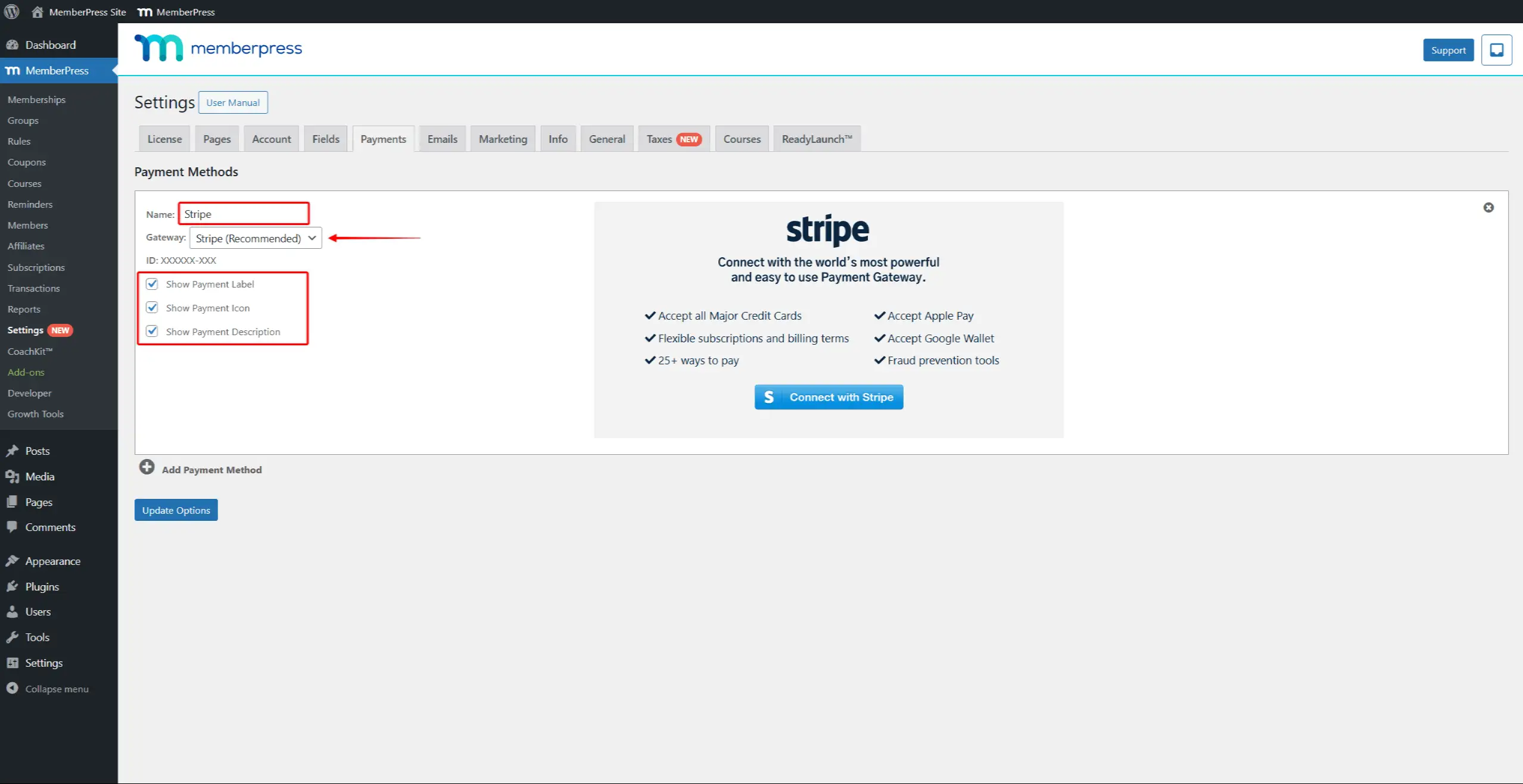 Payment getways Configure Stripe, PayPal, and offline payments in MemberPress
