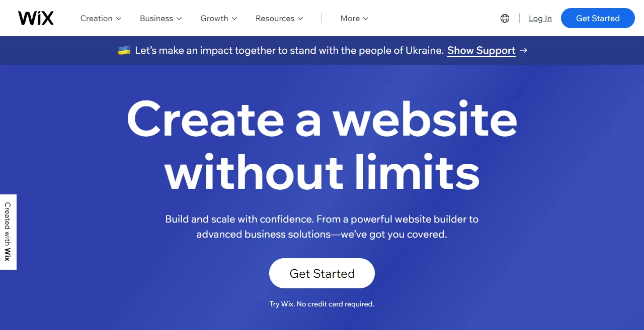 website builder platform Wix drag and drop website builder interface