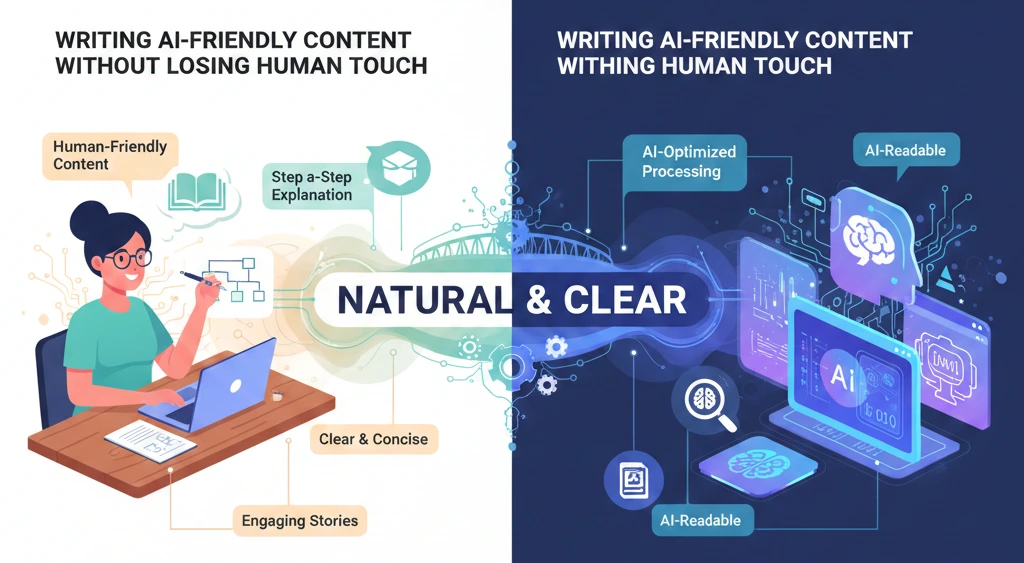 AI Friendly Content Without Losing Human Touch Writing human-friendly content for AI Search Optimization