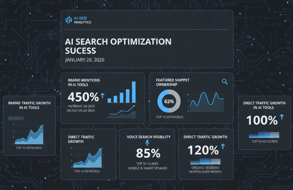 Measuring AI search performance Analytics dashboard with AI metrics