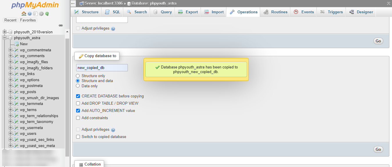 database copy