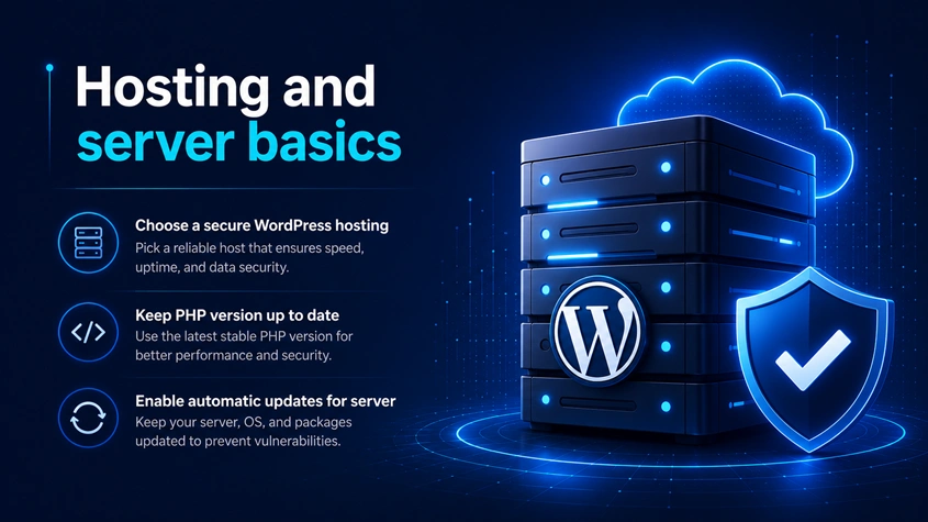 hosting and server wordpress security checklist