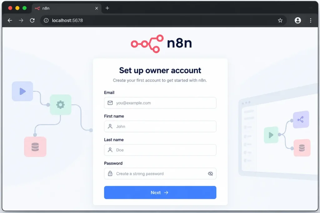Run n8n on localhost verification in browser Run n8n on localhost verification in browser