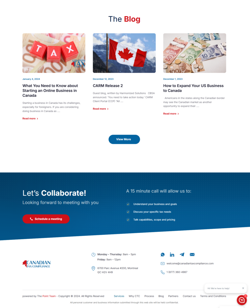 Website Design and Development Case Study Canadian Tax Compliance